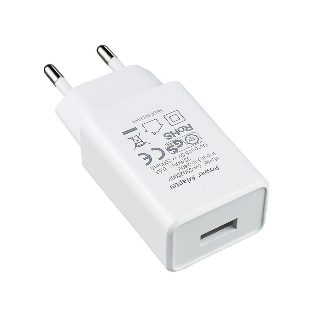 Zertifizierung 5V2A 10W Tragbares Wandladegerät USB Schnelllade-Netzteil Ladegerät für Handy Mobiltelefon