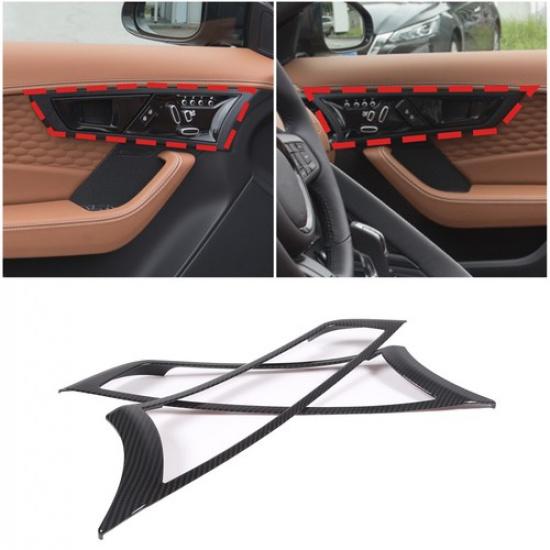 ABS Carbon Interior Car Door Handle Frame Trim Cover For Jaguar F-TYPE 2013-2024
