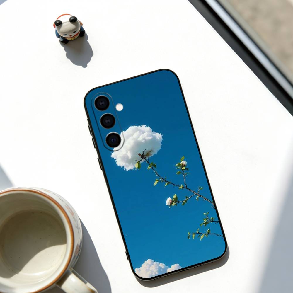 Aesthetic Healing Sky  Phone Case Black Silicone Soft For Samsung Galaxy A73,A72,A71,A70,A53,A52,A51