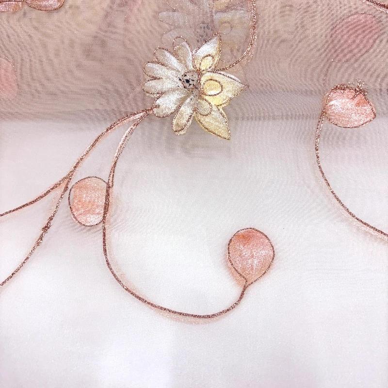 

Soft Transparent Floral Flower Printed Graceful Opal Silk Burn Out Fabric for DIY Lady Summer Dress Clothing Shawl 100X110CM 100x110cm