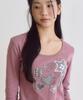 Loginaenloji Mixed Motif Printed Rnr Long Sleeve Pink Brown