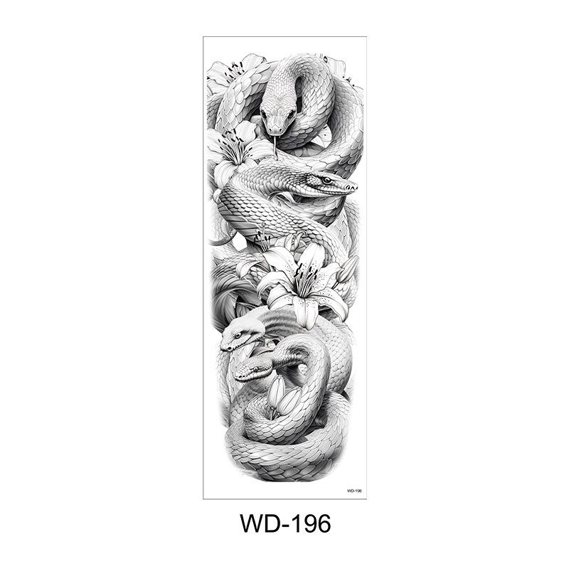 Long Flower Full Arm Waterproof Temporary Tattoo Stickers