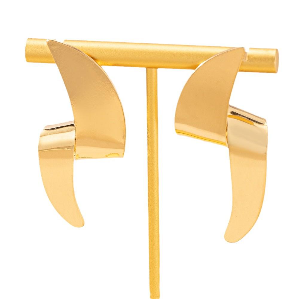 Trendy European & American Twisted Glossy Spray-Paint Earrings for Women, Japanese & Korean Style, Simple & Fashionable Studs