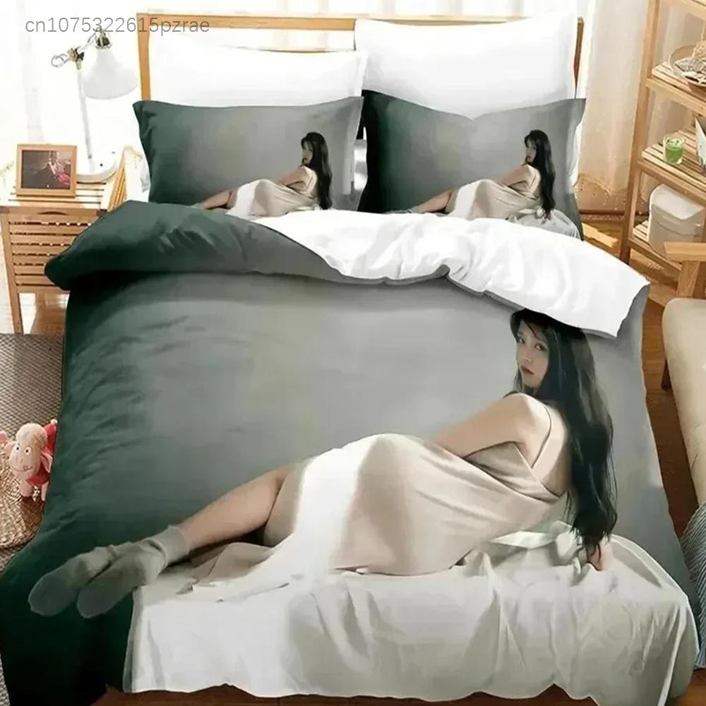 3D Print Singer IU I Ji Eun Bedding Set Bedroom Soft Modern Bedspreads Comefortable Kids Duvet Cover Quilt Cover And Pillowcase