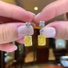 Huitan Trendy Drop Earrings for Women Engagement Wedding Female Accessories with Shiny Yellow CZ Elegant Jewelry for Party DailyGood Product