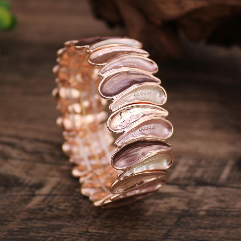 New Color Painted Oil Cashew Flower Elastic Bracelet, Fashionable and High-end Women's Versatile Petal Bracelet