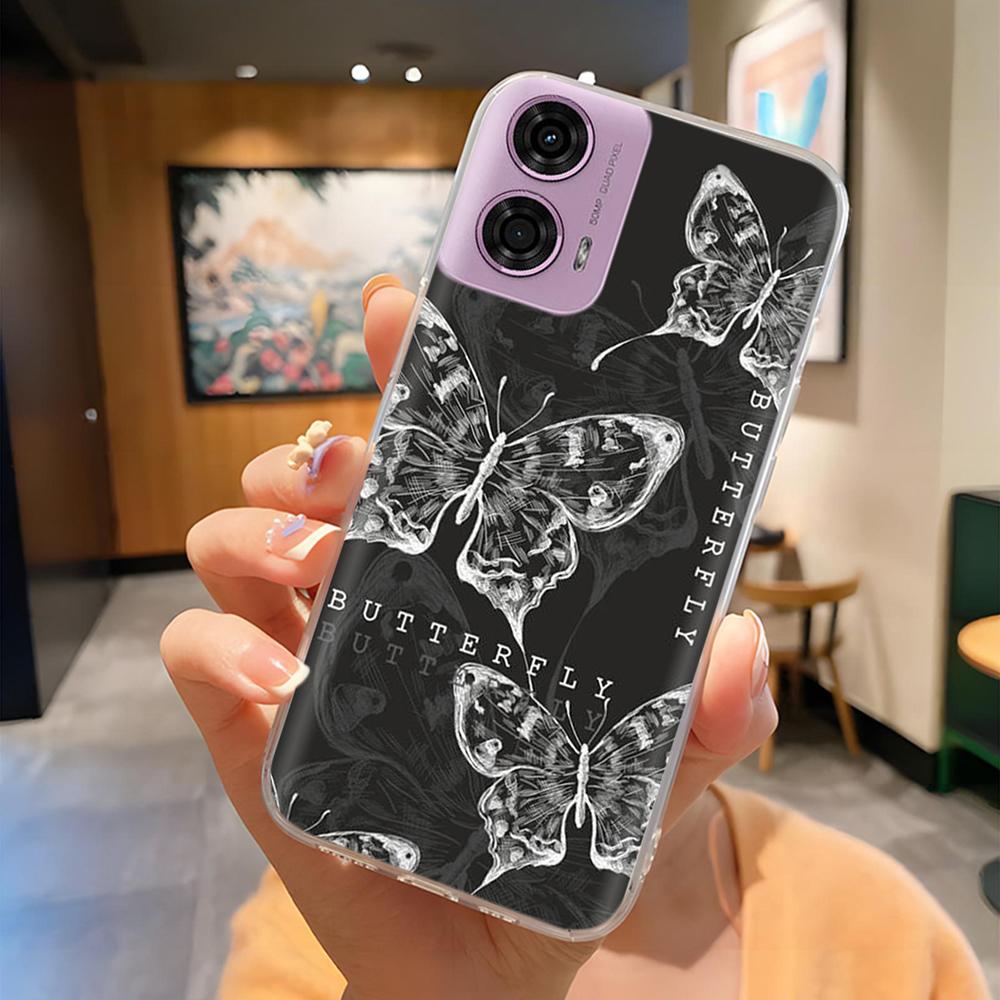 For Moto G24 Phone Case Lovely Panda Patterns Soft TPU Clear Silicone Bumper For Motorola G04 MotoG24 Cover Fundas For Moto E14