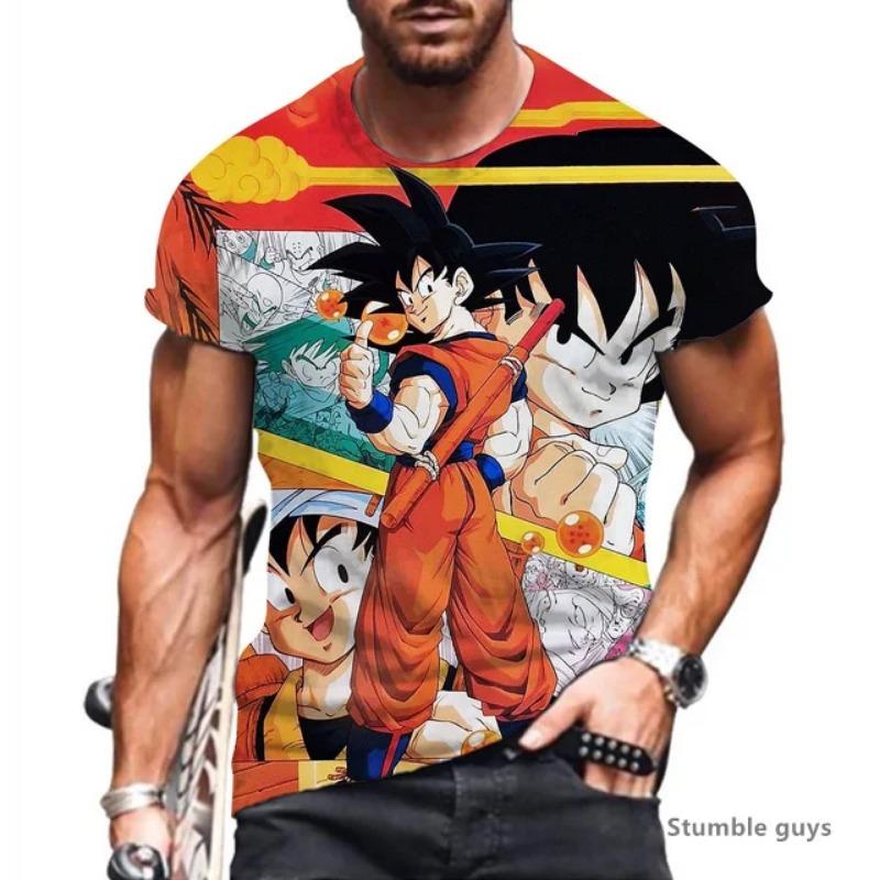 2026 Summer Unisex Fashion Anime Dragon Ball T-shirt Goku Kakarot Vegeta Super Saiyan Oversized