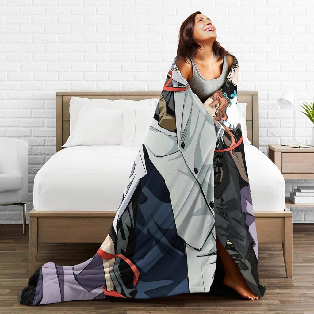 Dazai Bungo Stray Dogs Blanket Super Soft Print Plush Bedding Throws For Kids Adult Couch Bed Flannel Bedspread Bed Cover