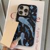 Blue Watercolor Shark Ocean Pattern Phone Case For iPhone 17 16 Pro Max 15 14 13 12 11 XS X XR Plus Anti-Drop Protective Cover
