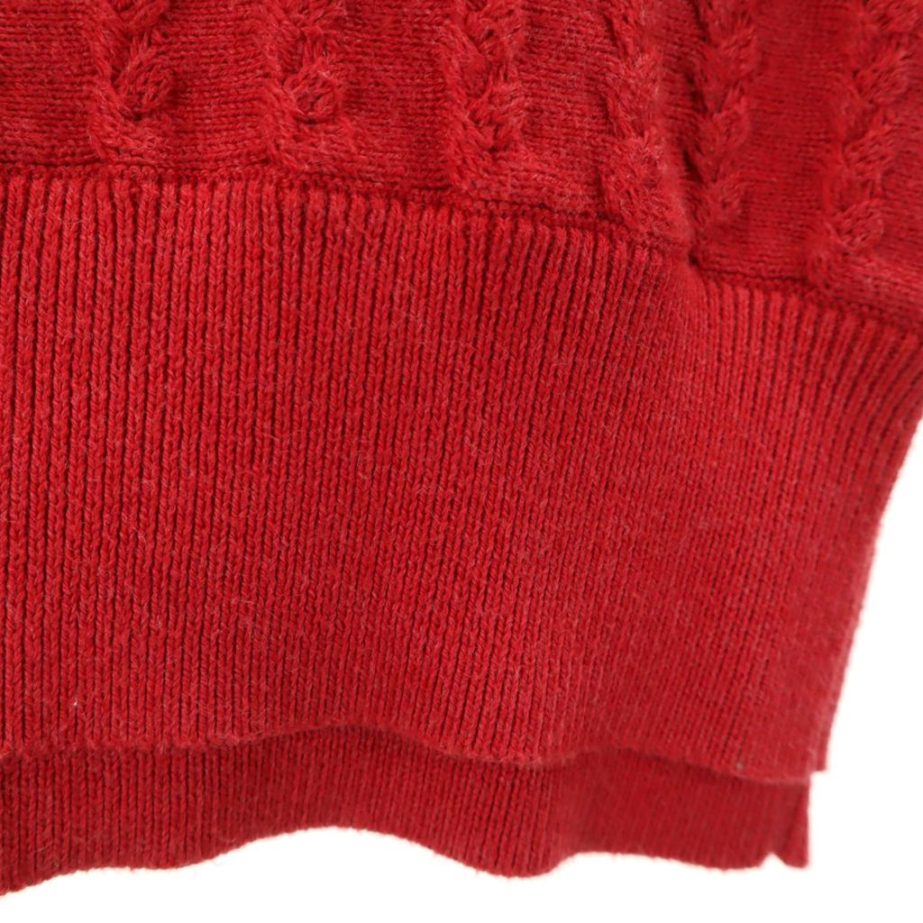LACOSTE Long sleeve V-neck Layered knit 34 Red sweater Women Used