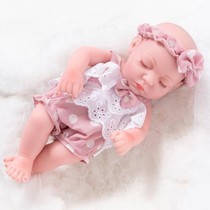 Reborn Baby Doll Toy 12in Soft Silicone Sleepwear For Kids And Collectors