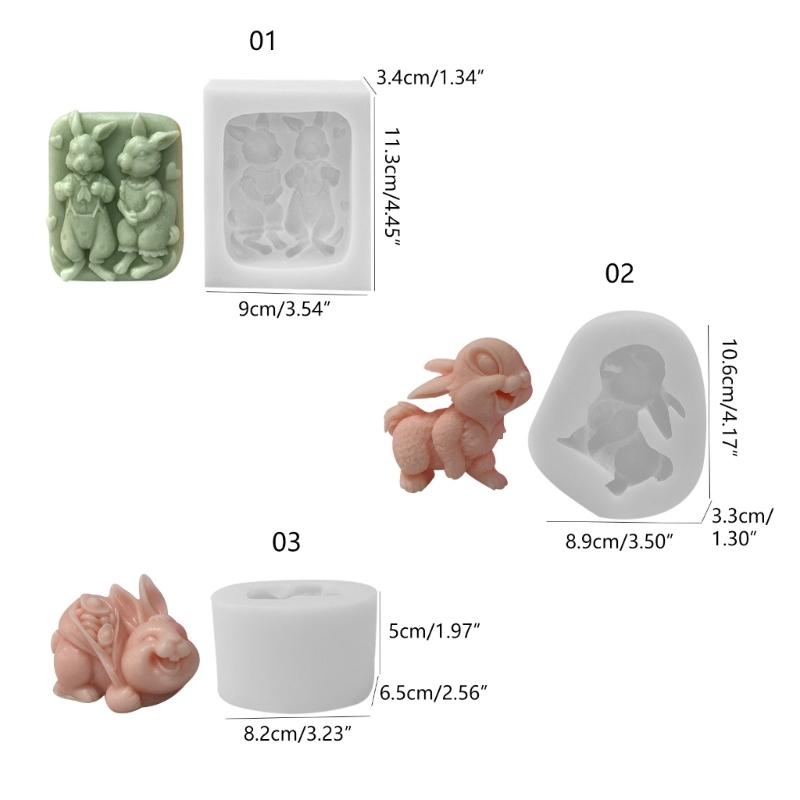 Non-stick Rabbit Candle Silicone Mold for Candle Making DIY Handmade Soap Mould Chocolate Cake Decorating Tool Crafts