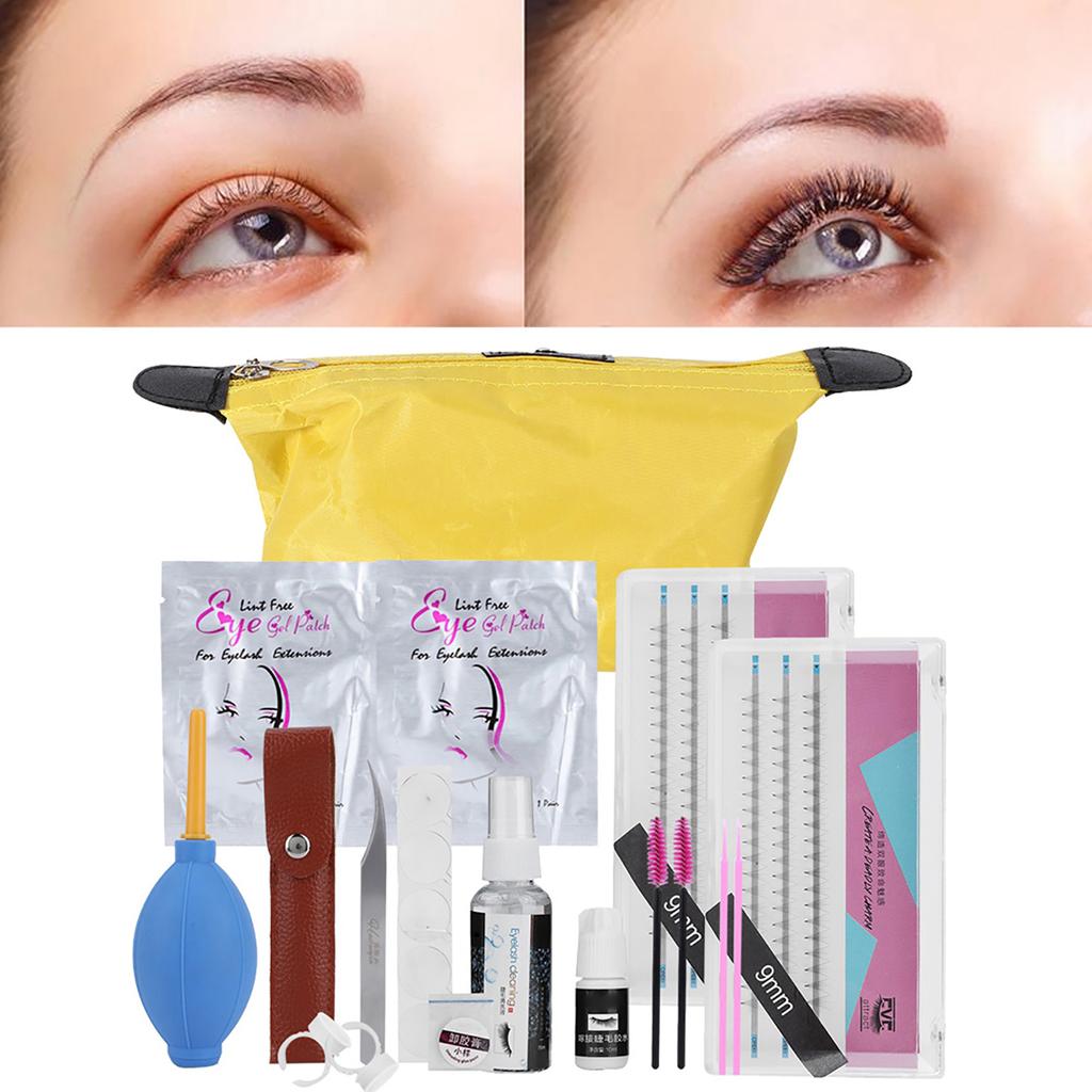 Eyelashes Grafting Tool Set Eyelash Extension Glue Tweezer False Eyelash Kit (8mm+8mm)