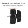 Black PVC Ball Valve Water Switch Aquarium Fish Tank Water Pipe Valve 20/25/32mm Tube Switch Water Flow Controller Accessories