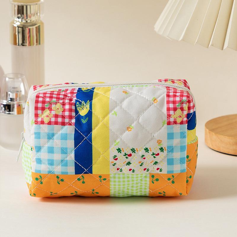 Floral Print Makeup Bag For Women Portable Simple Large Capacity Soft Storage Bag For Travel