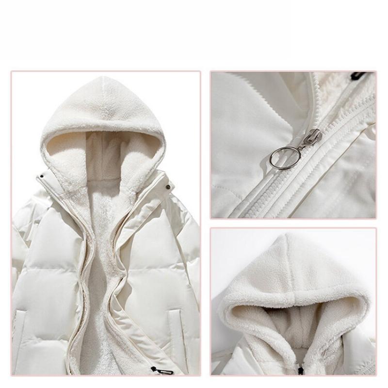Fake Two-piece Cotton Clothing Men's Winter Trend Hooded Cotton Jacket Loose Couple Lamb's Wool Cotton Jacket Fashion Casual Jacket