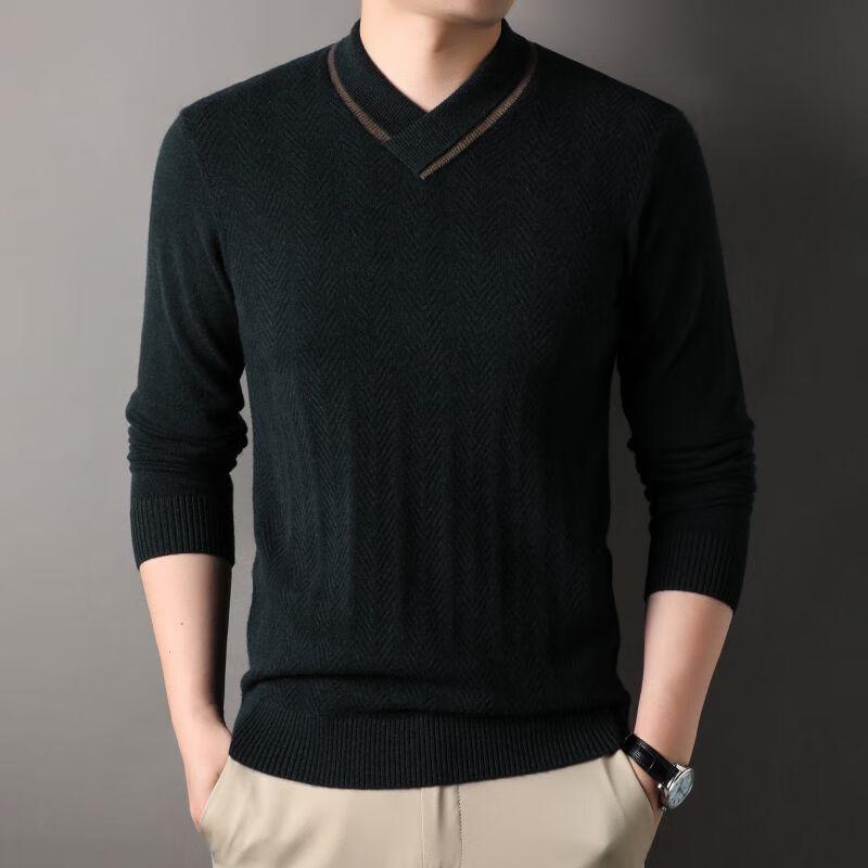 

Yiliteng Men s 100% Merino Wool Striped Pullover Sweater 175