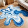 Gradient Coloured Irregular Shape Soft Puffy Rug Living Room Bedroom Rug Modern Home Decoration