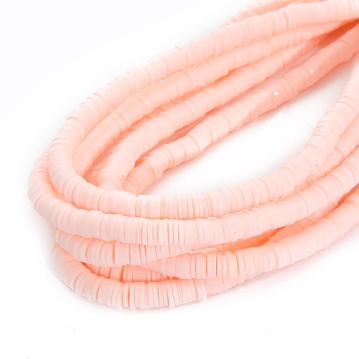 

Скибочки кольорової глини та намистини-розпірки для ювелірних виробів ручної роботи своїми руками: Браслети, намиста, аксесуари 4×1mm світло-рожевий колір