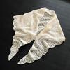 Lace Floral Triangle Scarf Women French Vintage Style Head Wrap Hair Band Waist Tie Lightweight Breathable Cotton