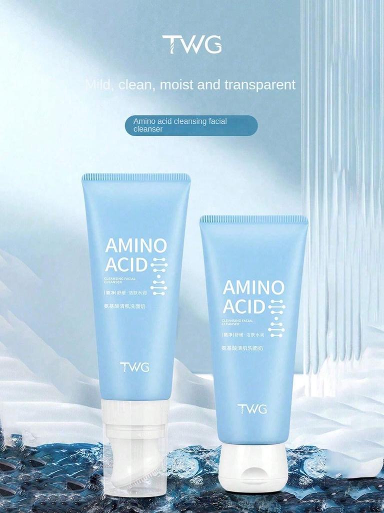 1pc Amino Acid Facial Cleansing Foam, Face Care, Cleansing, Moisturizing, Gentle Cleansing, Skin-Fri