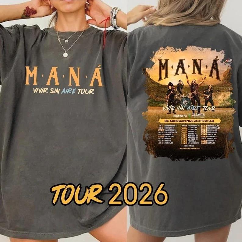 Mana Tour 2026 T-Shirt , Music Tour Concert Tee XL