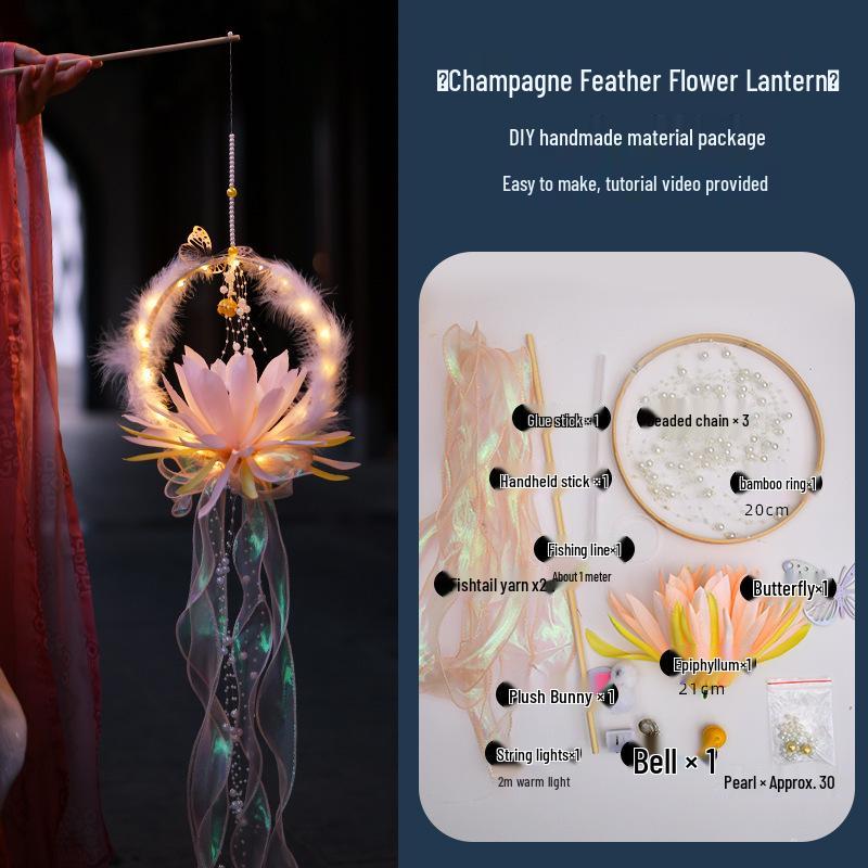 Mid-Autumn Festival Hanfu Epiphyllum Lantern DIY Kit – Handmade Luminous Craft Gift
