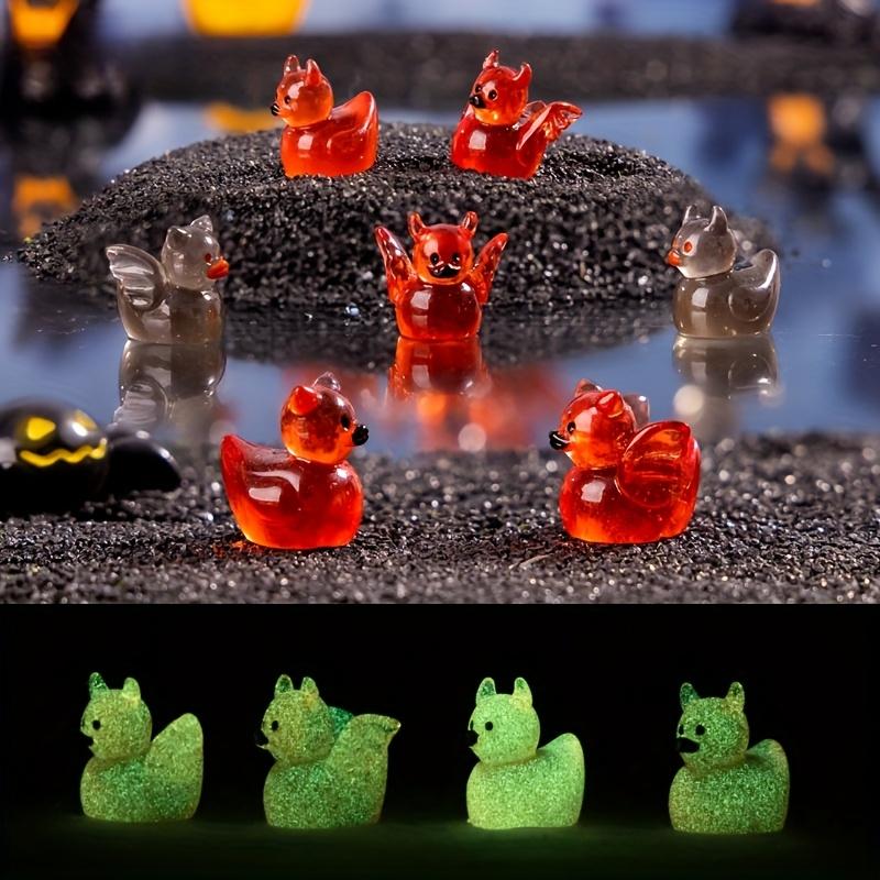 50/30 Stuks Glow-in-the-Dark Mini Hars Duivel Eend Lichtgevend Kleine Eend Micro Landschap Voor Huis Poppenhuis Aquarium Ornament Decor