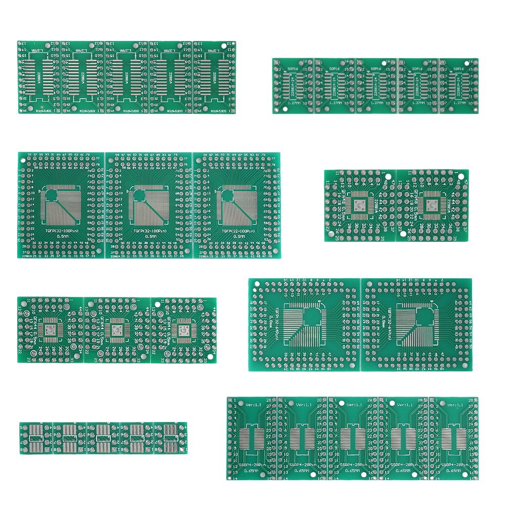 30pcs/lot PCB Board Kit Circuit Board SMD Turn To DIP Adapter Converter Plate FQFP HTQFP QFN48 SOP SSOP TSSOP 8 16 24 28
