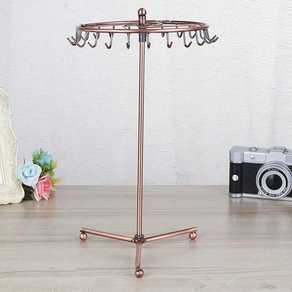 2 Kolory Obrotowy Stojak na Biżuterię Metalowy Stojak Ekspozycyjny na Kolczyki Dekoracje do Sypialni