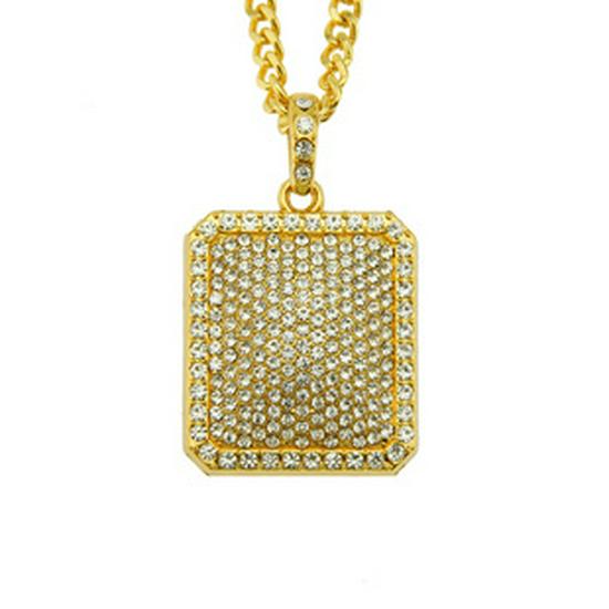Men's Diamond-Studded 3D Cross Pendant Necklace - European & American Hip-Hop Style