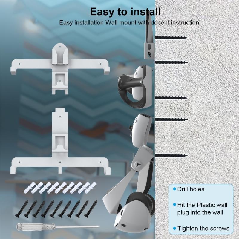 Space Saving Storage Bracket Wall Mount Holder Stand Display Rack for PSVR2 Virtual Reality Headset Accessory