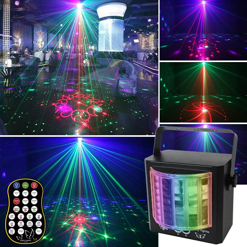 Small Indoor Rotating Colorful Laser Light Rechargeable Bar Disco LED Atmosphere Lamp KTV Projection Stage Light