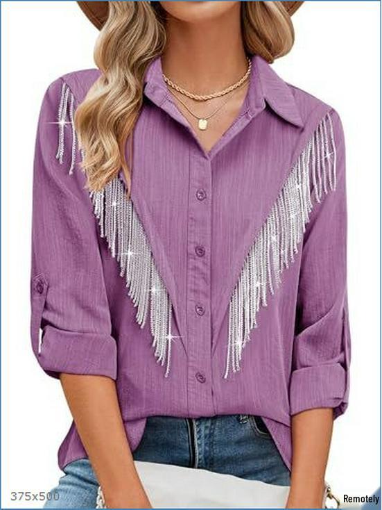 Summer Women's Unique Vertical Stripe Print Long Sleeve Shirt