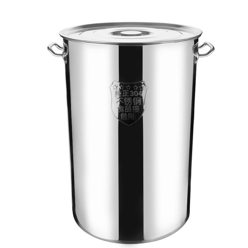 Tall Stainless Steel Sealed Bucket Large Capacity Barrel Sealing Stock Pots Hotel Supplies Restaurant Cooking Lidded Storage