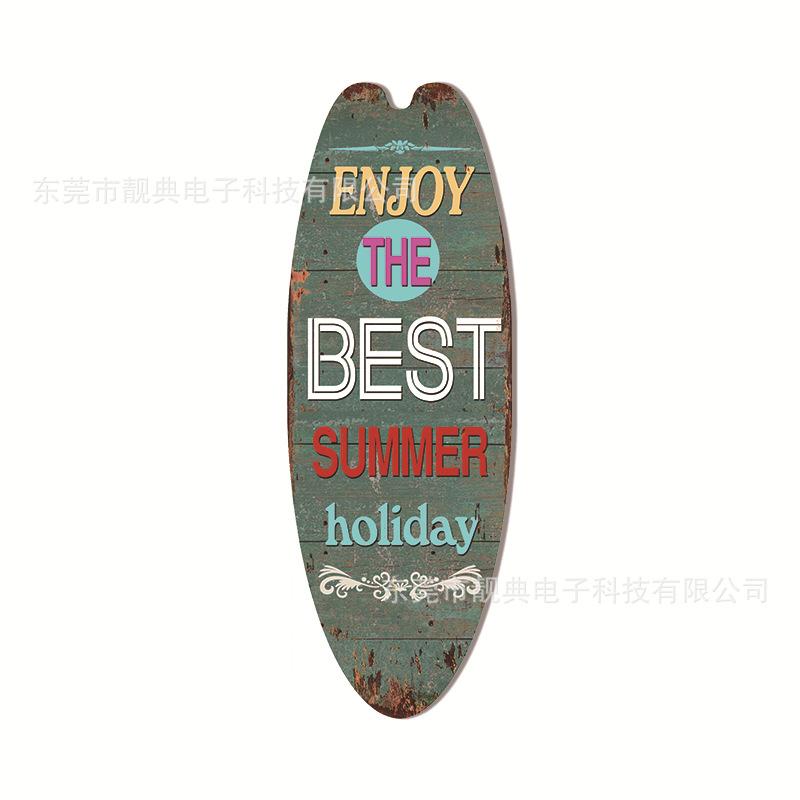 Summer Beach Ocean Themed Casual Decor Surfboard Wooden Bar Home Walls Vintage Decorated Wooden Boards