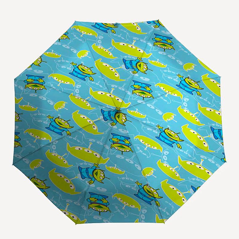 Toy Story Aliens Themed Automatic Opening and Closing Umbrella, Brightly Colored 8-rib Portable Umbrella, Suitable for Men and Women, A Perfect Gift F