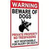 Beware Of Dog Aluminum Sign 20x30cm UV Protected Yard Fence Warning Plaque