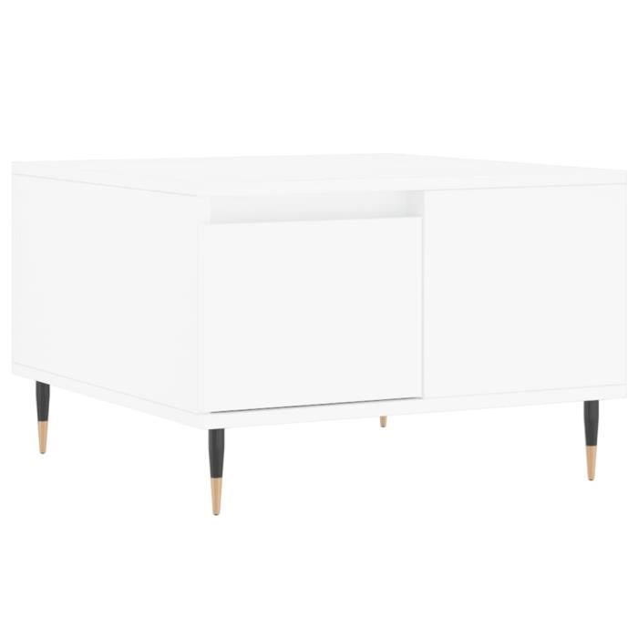 VidaXL Table basse blanc 55x55x36,5 cm bois d'ingénierie 830748