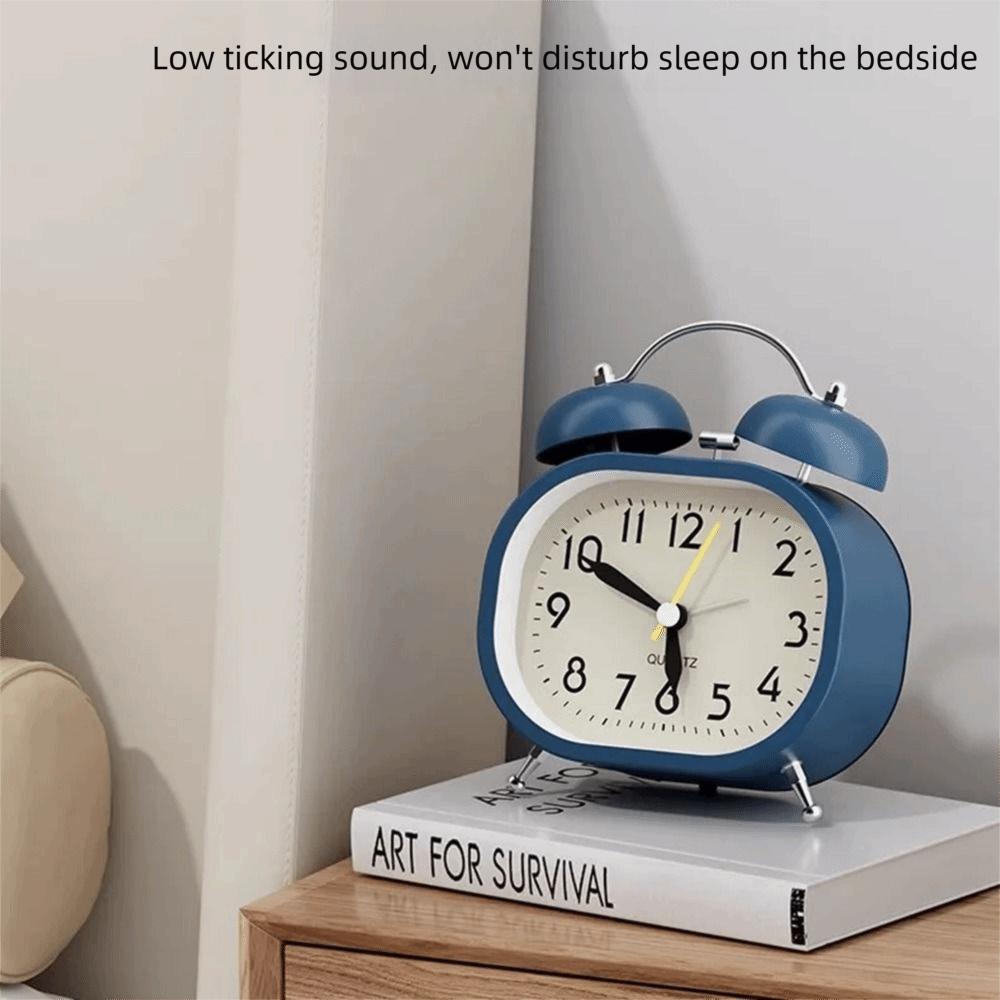Metal Design Metal Alarm Clock Silent Operation Mechanical Clock  Deep Sleepers