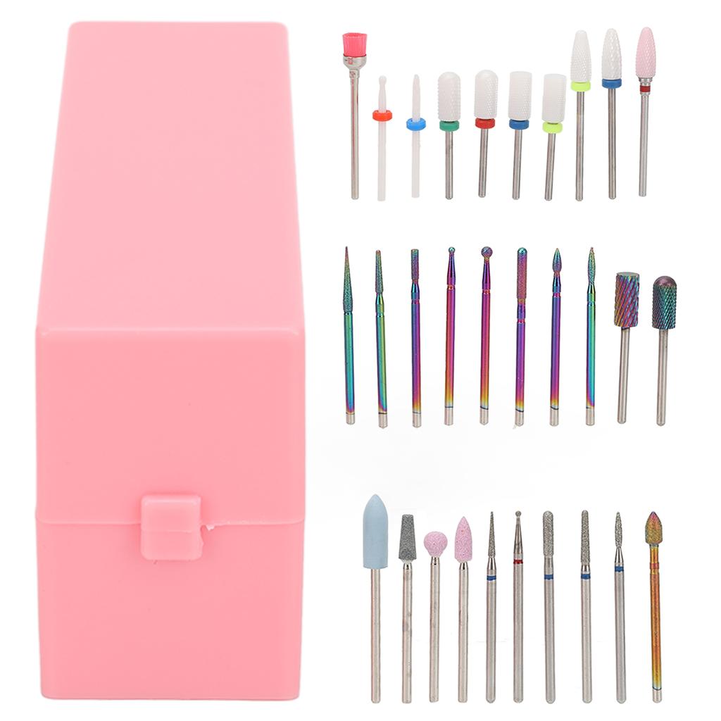 Nail Bits Displayer Organizer 30 Holes Dustproof Cover Safe Tungsten Steel Mini Nail Bits Holder