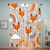 2pcs Elegant Cute Fox Rainbow Star Moon Curtains - Semi-Sheer Light Filtering Polyester Rod Pocket Design with Foxes   Stars & Cl