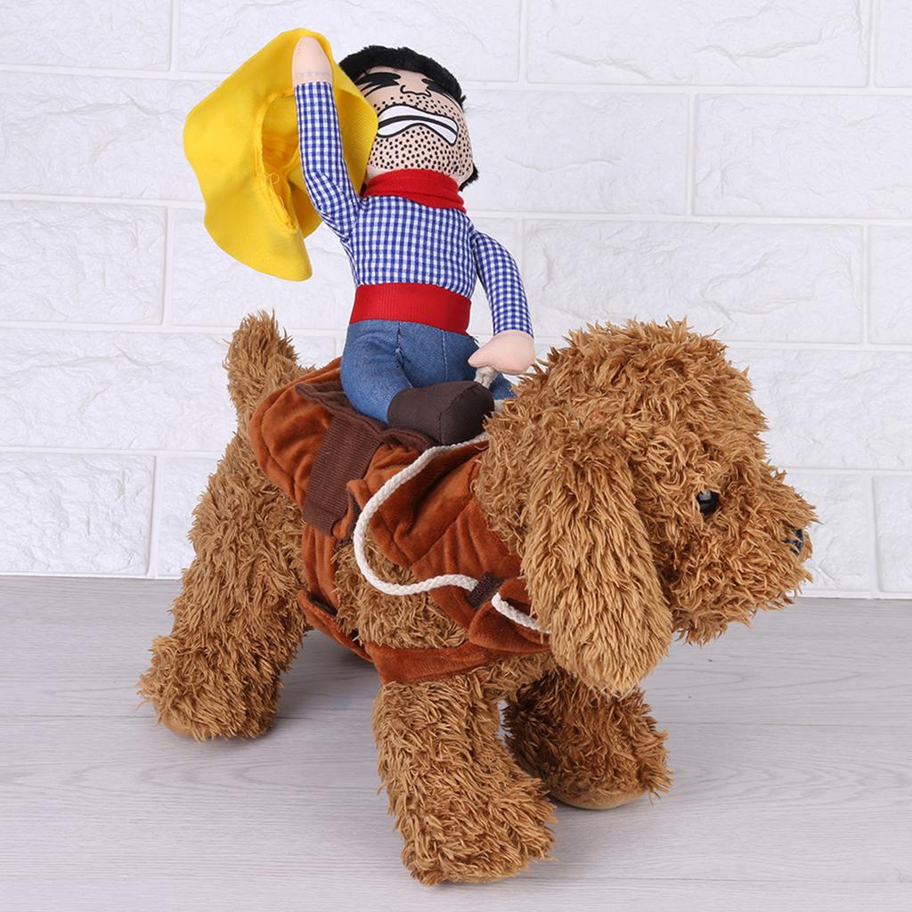 Huisdier Hond Cowboy Kostuum Grappig Ridder Rijkleding Cosplay Kleding (S)