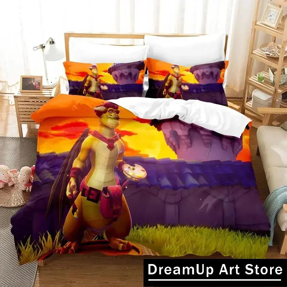 Game Spyro Dragon Reignited Trilogy Bedding Set Boys Girls Twin Queen Full Size Duvet Cover Pillowcase Bed Adult Bedroom