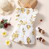 Floral Ruffle Sleeveless Baby Girl Romper Jumpsuit