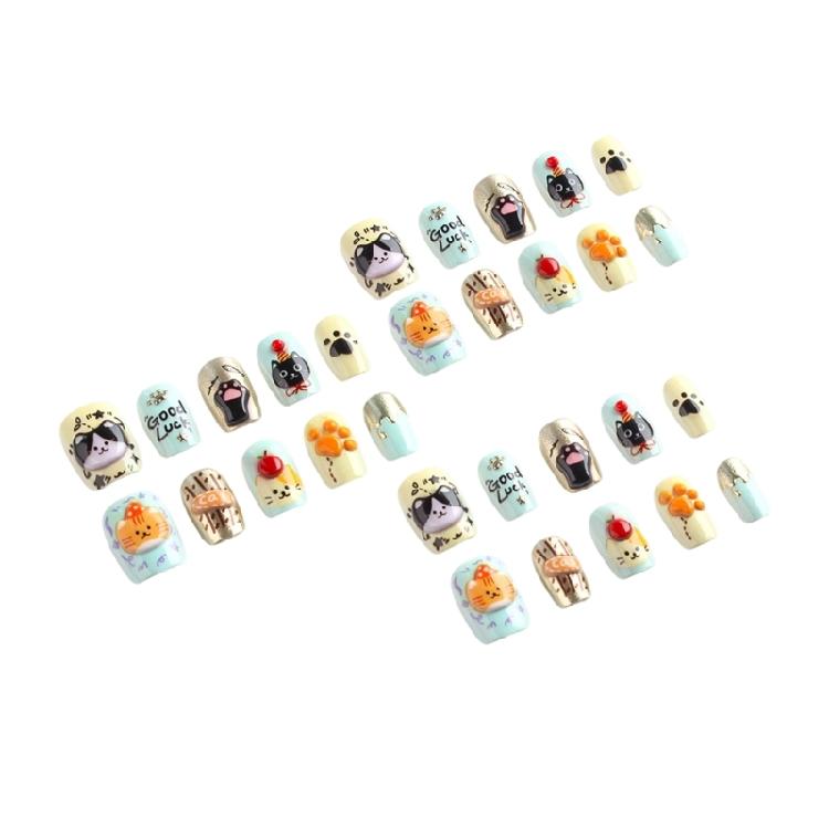 

30 Count 3D Sculpting Kitty Claw Nail Lovely Feline Motif Artificial Nail Reusable Manicure Set Fingernails 1