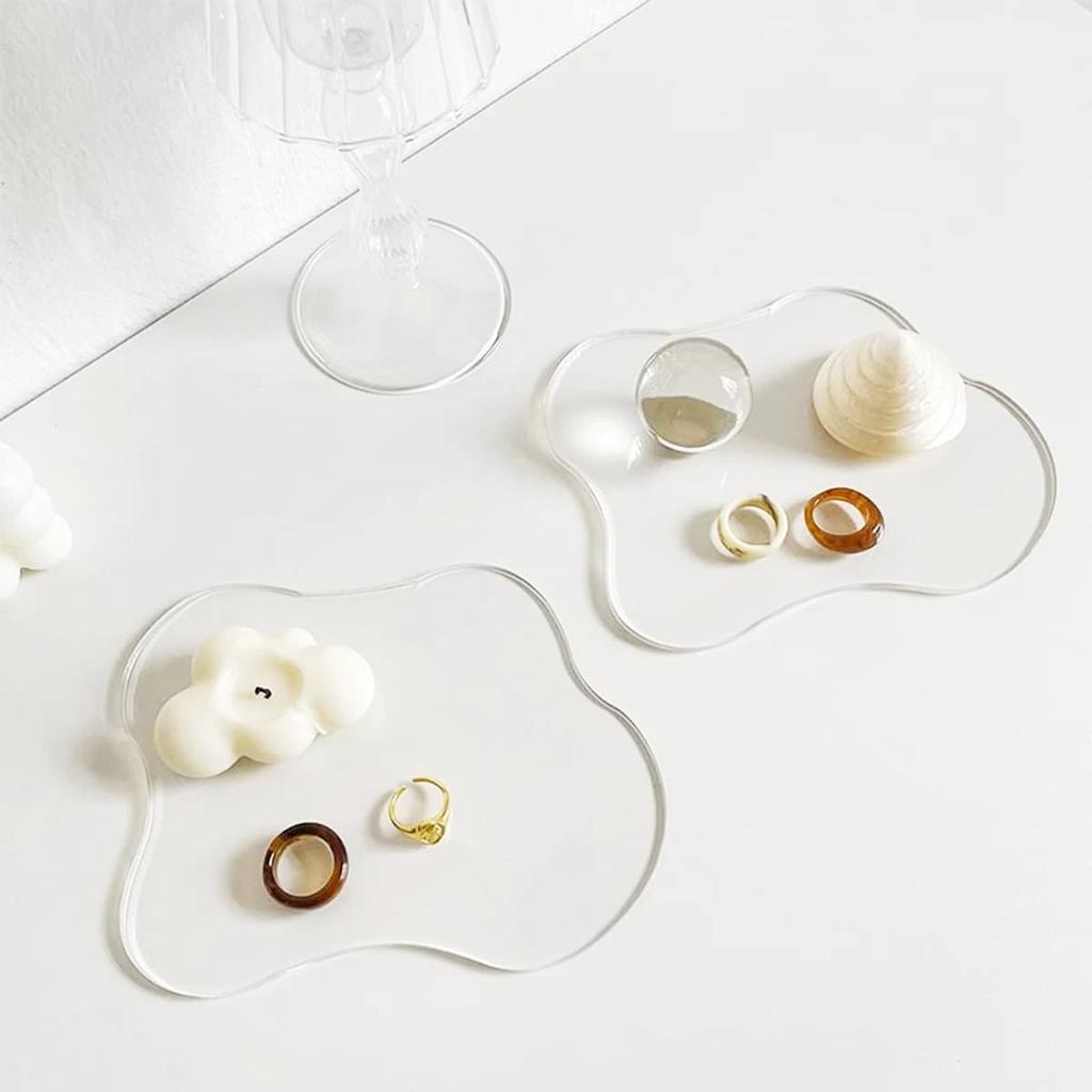 Clear Irregular Acrylic Coasters Clear Mirror Coasters Nordic Ins Simple Table Mat Desktop Decor Ornaments Home Shooting Props