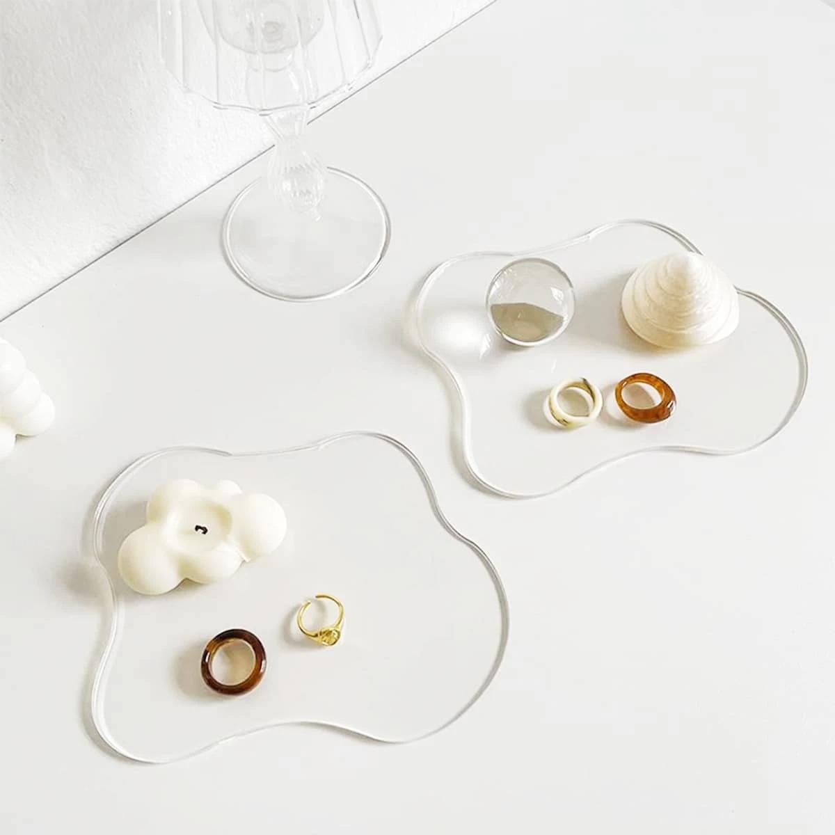 

Прозрачные нерегулярные акриловые подставки Прозрачные зеркальные подставки Nordic Ins Simple Table Mat Desktop Decor Decorations Home Shooting Requis