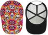 Zucker Totenkopf Buntes Blumenmuster Sonnenhut Herren Damen Verstellbare Druckknöpfe Baseballkappe Dad Cap zum Angeln Tennis Outdoor